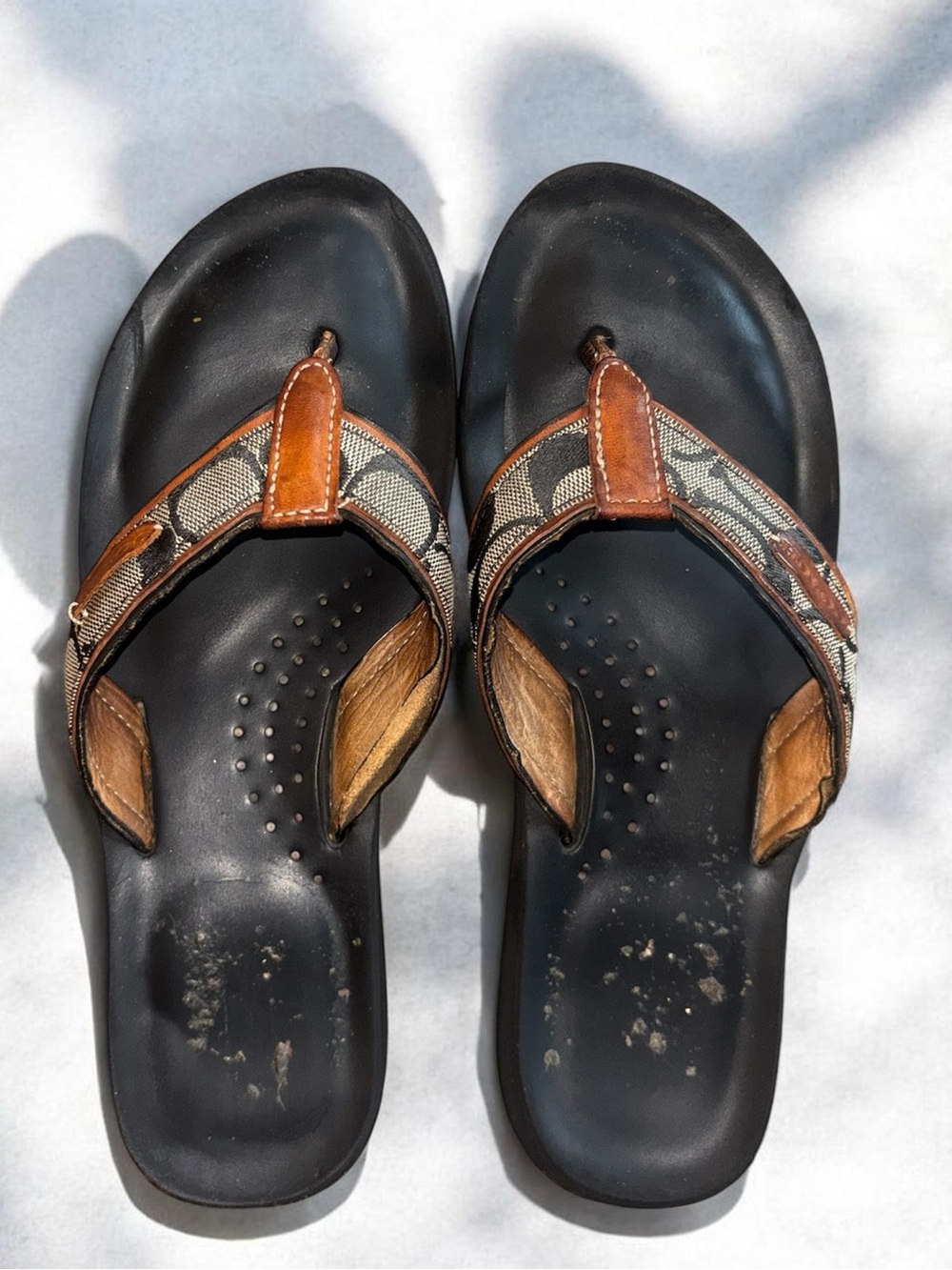 Well worn, super pre loved sandals 7 1/2 Coach